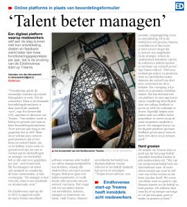 Talent management artikel Eindhovens Dagblad Iris Zonneveldt